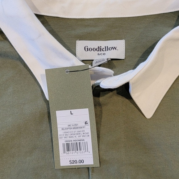 Goodfellow & Co Green And White Men's Shirt Size L - Picture 3 of 6